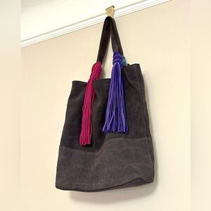 NWOT Monserat De Lucca Leather Bucket Bag w/ Bright Tassels - Anthro Exclusive